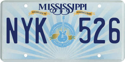 MS license plate NYK526