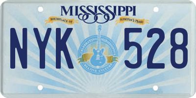 MS license plate NYK528