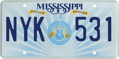 MS license plate NYK531