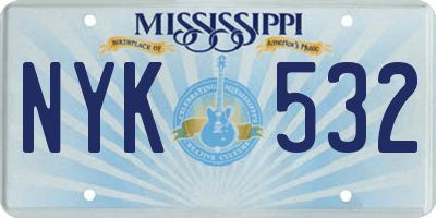 MS license plate NYK532