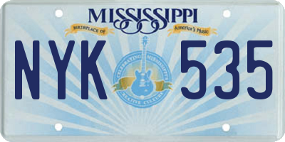 MS license plate NYK535
