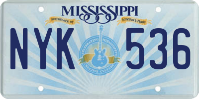 MS license plate NYK536