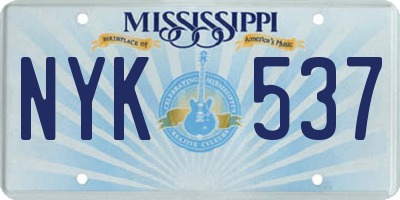 MS license plate NYK537