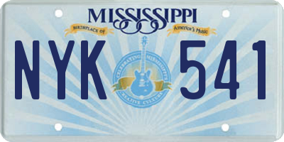 MS license plate NYK541