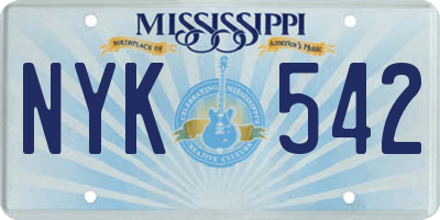 MS license plate NYK542