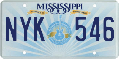 MS license plate NYK546