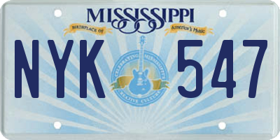 MS license plate NYK547