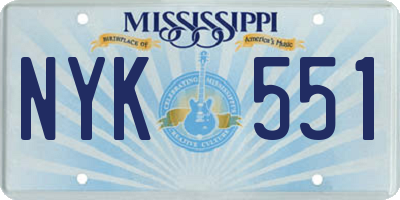 MS license plate NYK551