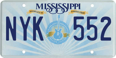 MS license plate NYK552