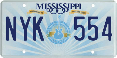 MS license plate NYK554