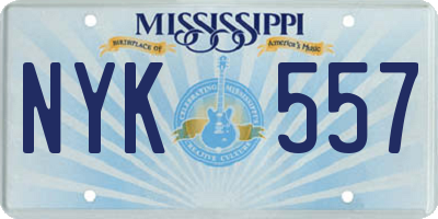 MS license plate NYK557