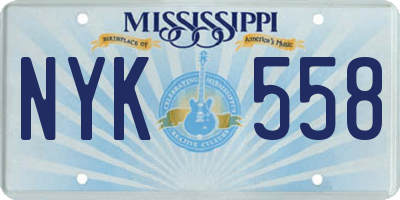 MS license plate NYK558