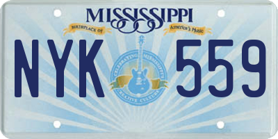 MS license plate NYK559