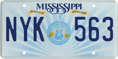 MS license plate NYK563