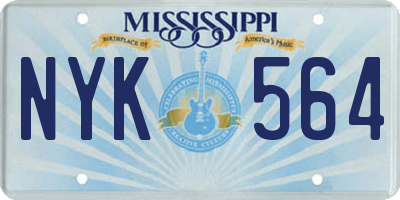 MS license plate NYK564