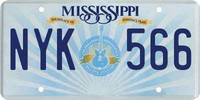 MS license plate NYK566
