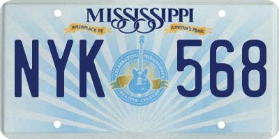 MS license plate NYK568