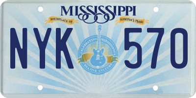 MS license plate NYK570