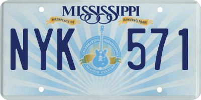 MS license plate NYK571