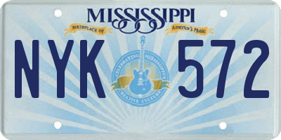 MS license plate NYK572
