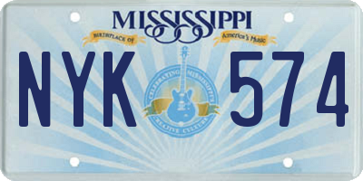 MS license plate NYK574