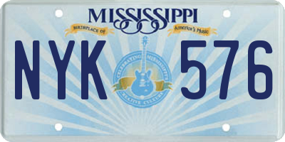 MS license plate NYK576