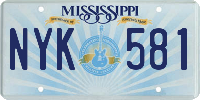 MS license plate NYK581