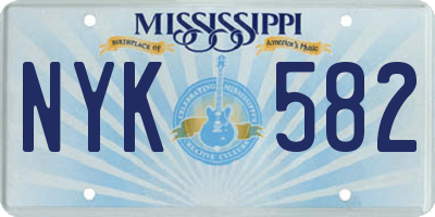 MS license plate NYK582