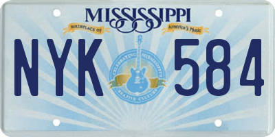 MS license plate NYK584