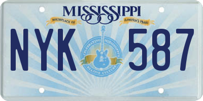 MS license plate NYK587