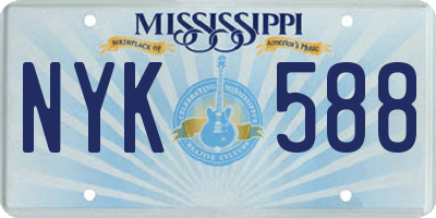 MS license plate NYK588