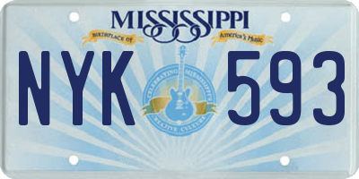 MS license plate NYK593