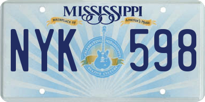 MS license plate NYK598