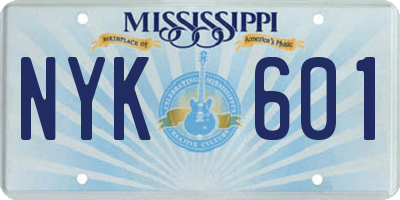 MS license plate NYK601