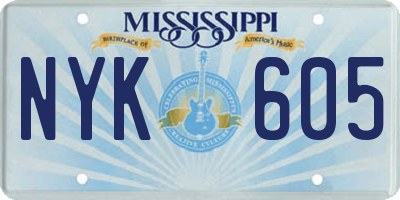 MS license plate NYK605