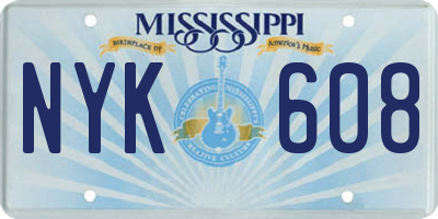 MS license plate NYK608