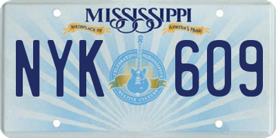MS license plate NYK609