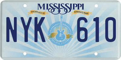 MS license plate NYK610