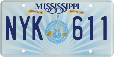 MS license plate NYK611