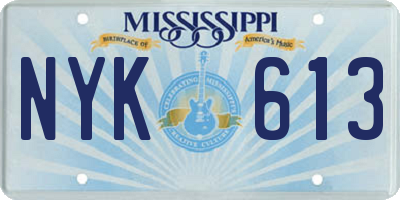 MS license plate NYK613