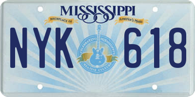 MS license plate NYK618