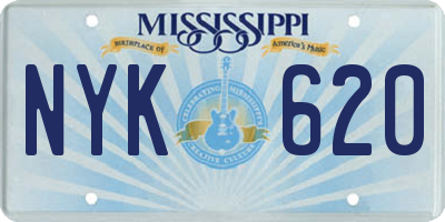 MS license plate NYK620