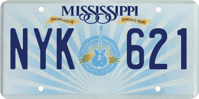 MS license plate NYK621