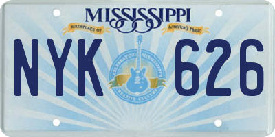 MS license plate NYK626