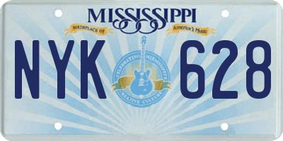 MS license plate NYK628