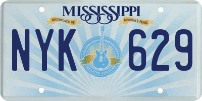 MS license plate NYK629