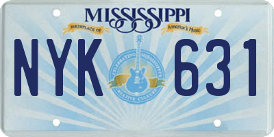 MS license plate NYK631
