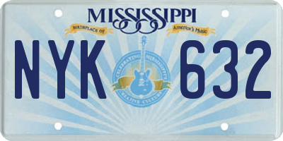 MS license plate NYK632