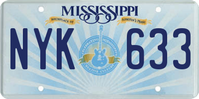 MS license plate NYK633