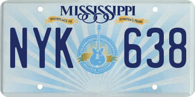 MS license plate NYK638